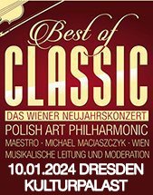 DAS WIENER NEUJAHRSKONZERT - Best of Classic am 10.01.2024 in Dresden, Konzertsaal im Kulturpalast Dresden